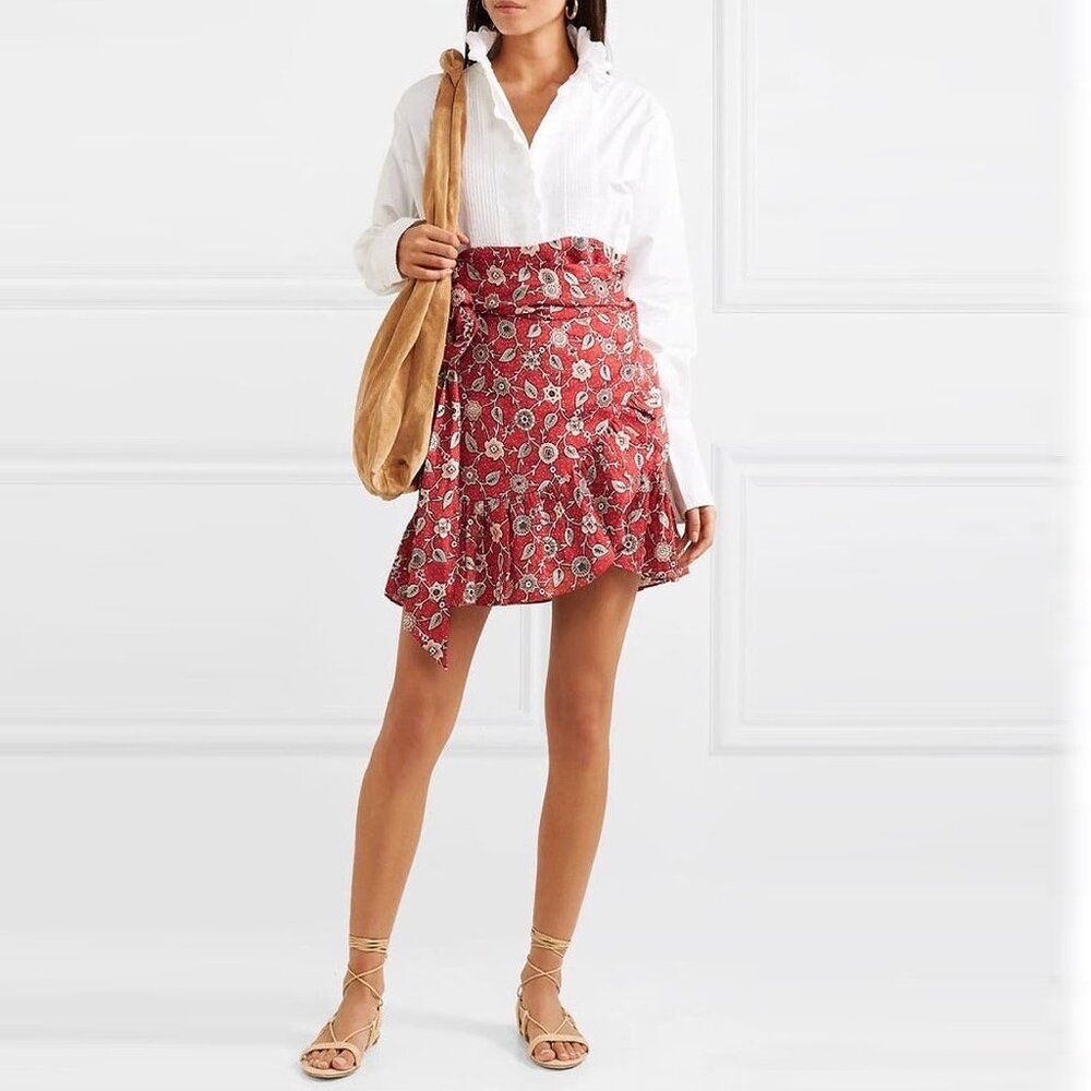 ISABEL MARANT ÉTOILE Tempster Linen Wrap Skirt – FR 38 / US 4–6